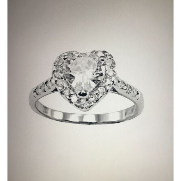 2 Ct Halo Heart Cut Genuine Diamond Simulant Engagement/Right Hand Ring Sz 8 - Picture 5 of 5